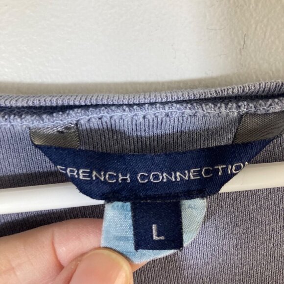 Womens French Connection Corset Style Top Blue Gray L snug - Picture 5 of 6